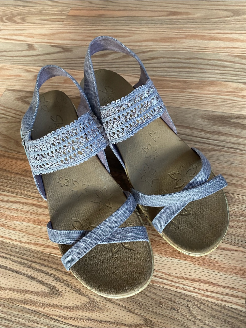 Skechers Women's Lavender Strappy Sandals with Comfy Footbed-11 NWT Pretty Cork - Picture 8 of 10